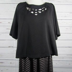 Bobeau 2 piece striped skirt & black top NWOT